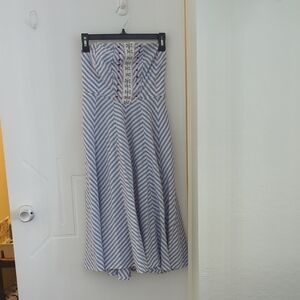 Anthropologie Maeve Blue and White Patterned A-Line Dress - Never Worn